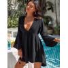 imageBlooming Jelly Womens Swimsuit Coverup V Neck Chiffon Bathing Suit Beach Dress Flowy Swim Bikini Cover UpBlack