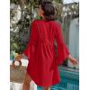 imageBlooming Jelly Womens Swimsuit Coverup V Neck Chiffon Bathing Suit Beach Dress Flowy Swim Bikini Cover UpRed