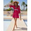 imageBlooming Jelly Womens Swimsuit Coverup V Neck Chiffon Bathing Suit Beach Dress Flowy Swim Bikini Cover UpRed Colorblock