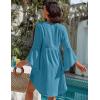 imageBlooming Jelly Womens Swimsuit Coverup V Neck Chiffon Bathing Suit Beach Dress Flowy Swim Bikini Cover UpWater Green
