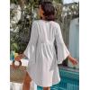 imageBlooming Jelly Womens Swimsuit Coverup V Neck Chiffon Bathing Suit Beach Dress Flowy Swim Bikini Cover UpWhite