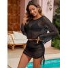 imageBlooming Jelly Women Swim Cover Up Beach Dress Crochet Swimsuit Coverup Sets Drawstring Summer Vacation Outfits 2024Black
