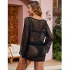 imageBlooming Jelly Women Swim Cover Up Beach Dress Crochet Swimsuit Coverup Sets Drawstring Summer Vacation Outfits 2024Black