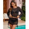 imageBlooming Jelly Women Swim Cover Up Beach Dress Crochet Swimsuit Coverup Sets Drawstring Summer Vacation Outfits 2024Black