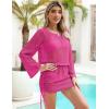imageBlooming Jelly Women Swim Cover Up Beach Dress Crochet Swimsuit Coverup Sets Drawstring Summer Vacation Outfits 2024Hot Pink