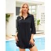 imageBlooming Jelly Womens Bathing Suit Cover Up Swimsuit Beach Cover Ups Summer Bikini Shirt Dress Ruffle Mini SundressBlack