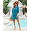 imageBlooming Jelly Womens Bathing Suit Cover Up Swimsuit Beach Cover Ups Summer Bikini Shirt Dress Ruffle Mini SundressBluegreen