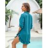 imageBlooming Jelly Womens Bathing Suit Cover Up Swimsuit Beach Cover Ups Summer Bikini Shirt Dress Ruffle Mini SundressBluegreen