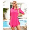 imageBlooming Jelly Womens Bathing Suit Cover Up Swimsuit Beach Cover Ups Summer Bikini Shirt Dress Ruffle Mini SundressRosered