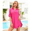 imageBlooming Jelly Womens Bathing Suit Cover Up Swimsuit Beach Cover Ups Summer Bikini Shirt Dress Ruffle Mini SundressRosered