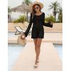 imageBlooming Jelly Womens Crochet Swimsuit Coverup Hollow Out Two Piece Set Bathing Suit Cover Up Beach OutfitsBlack