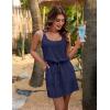 imageBlooming Jelly Womens Hollow Out Swimsuit Cover Up Criss Cross Back Swim Coverup Spaghetti Strap Boho Summer Dress 2025Dark Blue