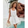 imageBlooming Jelly Womens Hollow Out Swimsuit Cover Up Criss Cross Back Swim Coverup Spaghetti Strap Boho Summer Dress 2025White