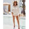 imageBlooming Jelly Womens Swimsuit Cover Up Bathing Suit Backless Crochet Swim Cover Ups Swimwear Bikini Beach DressBeige