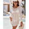 imageBlooming Jelly Womens Swimsuit Cover Up Bathing Suit Backless Crochet Swim Cover Ups Swimwear Bikini Beach DressBeige