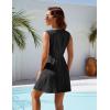 imageBlooming Jelly Womens Swimsuit Coverup Beach Bathing Suit Cover Up Color Block Sundress Summer Tank Dress with PocketsBlack
