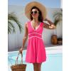 imageBlooming Jelly Womens Swimsuit Coverup Beach Bathing Suit Cover Up Color Block Sundress Summer Tank Dress with PocketsHot Pink