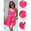 imageBlooming Jelly Womens Swimsuit Coverup Beach Bathing Suit Cover Up Color Block Sundress Summer Tank Dress with PocketsHot Pink