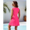 imageBlooming Jelly Womens Swimsuit Coverup Beach Bathing Suit Cover Up Color Block Sundress Summer Tank Dress with PocketsHot Pink