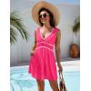 imageBlooming Jelly Womens Swimsuit Coverup Beach Bathing Suit Cover Up Color Block Sundress Summer Tank Dress with PocketsHot Pink