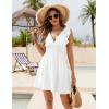 imageBlooming Jelly Womens Swimsuit Coverup Ruffle Sleeve Bathing Suit Cover Up V Neck Summer Bikini Cover UpSmallWhite