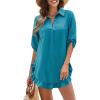 imageBlooming Jelly Womens Bathing Suit Cover Up Swimsuit Beach Cover Ups Summer Bikini Shirt Dress Ruffle Mini SundressBluegreen