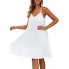 imageBlooming Jelly Womens Swimsuit Coverup Bathing Suit Cover Ups Beach Dress Spaghetti Strap Pleated SwimwearWhite