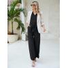 imageBlooming Jelly Women Dressy Jumpsuits One Piece Business Casual outfits Ruffle Sleeve V Neck Belted Summer RompersBlack
