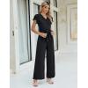 imageBlooming Jelly Women Dressy Jumpsuits One Piece Business Casual outfits Ruffle Sleeve V Neck Belted Summer RompersBlack