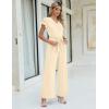 imageBlooming Jelly Women Dressy Jumpsuits One Piece Business Casual outfits Ruffle Sleeve V Neck Belted Summer RompersOffwhite