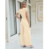 imageBlooming Jelly Women Dressy Jumpsuits One Piece Business Casual outfits Ruffle Sleeve V Neck Belted Summer RompersOffwhite