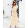 imageBlooming Jelly Women Dressy Jumpsuits One Piece Business Casual outfits Ruffle Sleeve V Neck Belted Summer RompersOffwhite