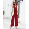 imageBlooming Jelly Women Dressy Jumpsuits One Piece Business Casual outfits Ruffle Sleeve V Neck Belted Summer RompersRed
