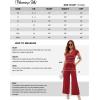 imageBlooming Jelly Women Dressy Jumpsuits One Piece Business Casual outfits Ruffle Sleeve V Neck Belted Summer RompersRed