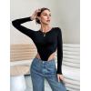 imageBlooming Jelly Womens Long Sleeve Bodysuit V Neck Sexy Tops Slimming Body Suits Clothes 2023Black02