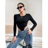 imageBlooming Jelly Womens Long Sleeve Bodysuit V Neck Sexy Tops Slimming Body Suits Clothes 2023Black02