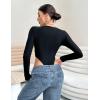 imageBlooming Jelly Womens Long Sleeve Bodysuit V Neck Sexy Tops Slimming Body Suits Clothes 2023Black02