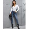 imageBlooming Jelly Womens Long Sleeve Bodysuit V Neck Sexy Tops Slimming Body Suits Clothes 2023White