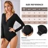 imageBlooming Jelly Womens Long Sleeve Bodysuit V Neck Sexy Tops Slimming Body Suits Clothes 2023White