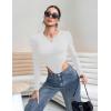 imageBlooming Jelly Womens Long Sleeve Bodysuit V Neck Sexy Tops Slimming Body Suits Clothes 2023White02
