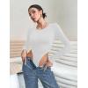 imageBlooming Jelly Womens Long Sleeve Bodysuit V Neck Sexy Tops Slimming Body Suits Clothes 2023White02