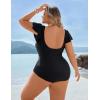 imageBlooming Jelly Womens Plus Size One Piece Swimsuit Tummy Control Bathing Suit Cute V Neck Maternity SwimwearBlack