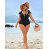 imageBlooming Jelly Womens Plus Size One Piece Swimsuit Tummy Control Bathing Suit Cute V Neck Maternity SwimwearBlack