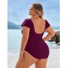 imageBlooming Jelly Womens Plus Size One Piece Swimsuit Tummy Control Bathing Suit Cute V Neck Maternity SwimwearFuchsia