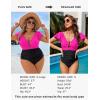 imageBlooming Jelly Womens Plus Size One Piece Swimsuit Tummy Control Bathing Suit Cute V Neck Maternity SwimwearHot Pink and Black