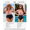 imageBlooming Jelly Womens Plus Size One Piece Swimsuit Tummy Control Bathing Suit Cute V Neck Maternity SwimwearPink and Black