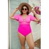 imageBlooming Jelly Womens Plus Size One Piece Swimsuit Tummy Control Bathing Suit Cute V Neck Maternity SwimwearPink and Hot Pink