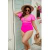 imageBlooming Jelly Womens Plus Size One Piece Swimsuit Tummy Control Bathing Suit Cute V Neck Maternity SwimwearPink and Hot Pink