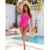 imageBlooming Jelly Women Sexy Mesh Swimsuit Tummy Control Bathing Suit Slimming One Piece Swimwear Bikini with Side StrapsHot Pink
