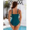 imageBlooming Jelly Women Sexy Mesh Swimsuit Tummy Control Bathing Suit Slimming One Piece Swimwear Bikini with Side StrapsTurquoise